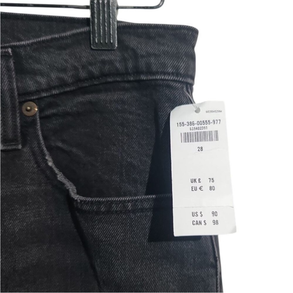 NWT Abercrombie & Fitch- The 90's Relaxed Jeans- High Rise- Washed Black Raw Hem - Picture 13 of 15